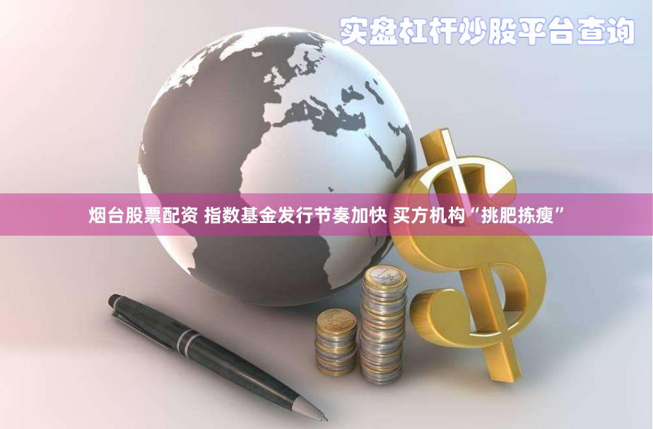 烟台股票配资 指数基金发行节奏加快 买方机构“挑肥拣瘦”